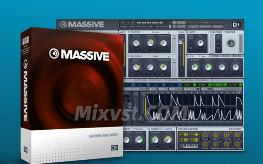 著名电音必备波表合成器Native Instruments Massive v1.7.0 R2R WIN