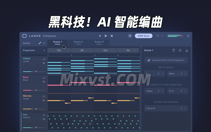 AI智能编曲插件LANDR – LANDR Composer v1.0.2 R2R WIN